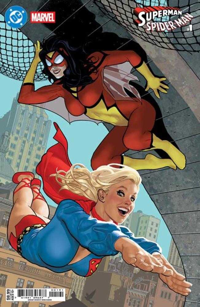 DC/Marvel: Superman/Spider-Man #1 (One Shot) Cover I Adam Hughes Supergirl 70 S & Spider Woman 70 S Card Stock Variant