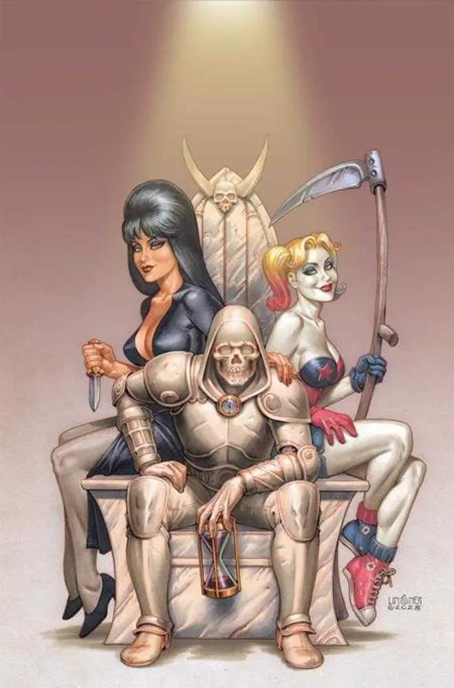 Harley Quinn X Elvira #5 Cover J Inc 1:15 Joseph Michael Linsner Full Art Variant