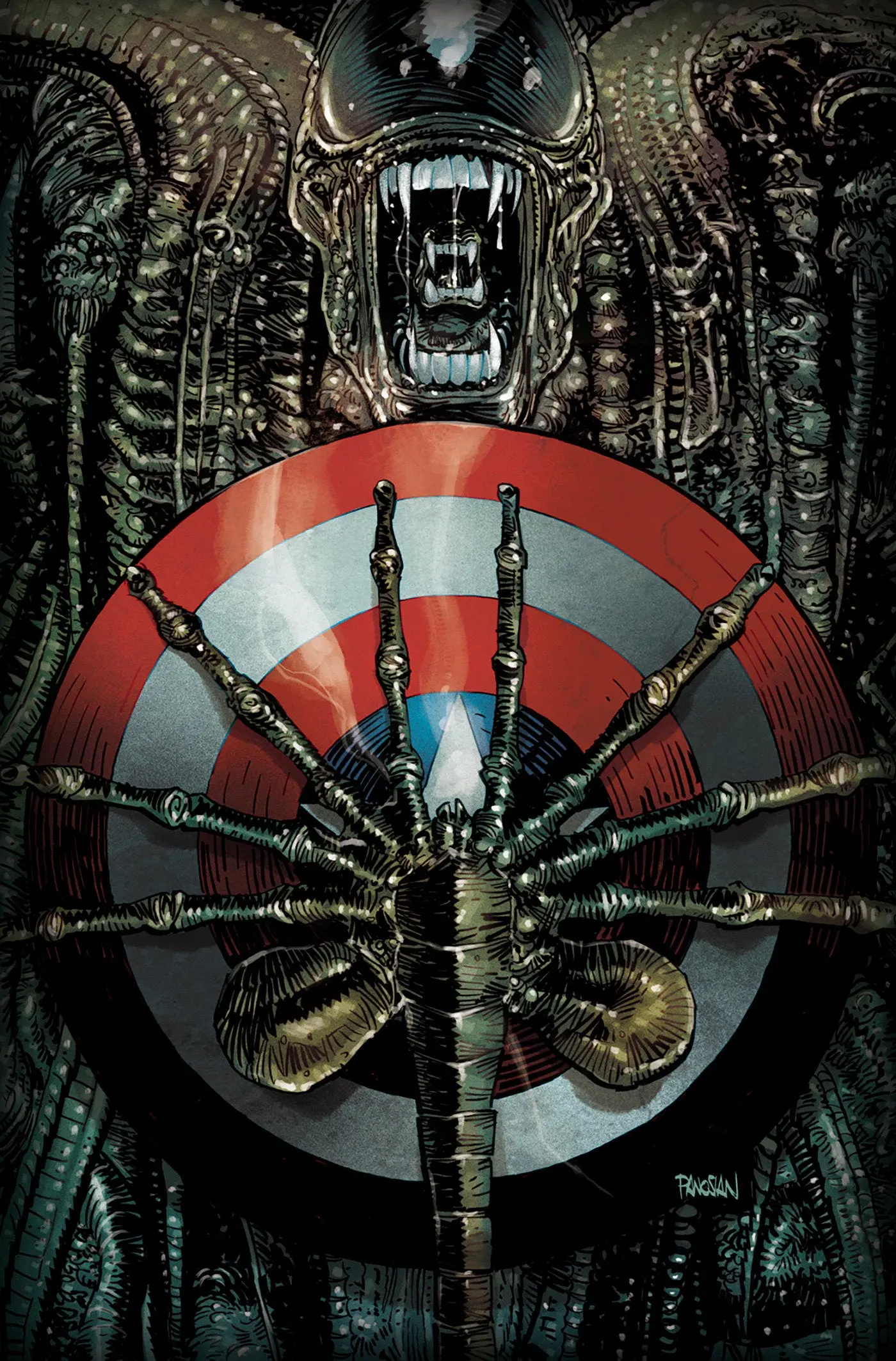 Alien vs. Captain America #1 Dan Panosian Ratio 2nd Printing Variant