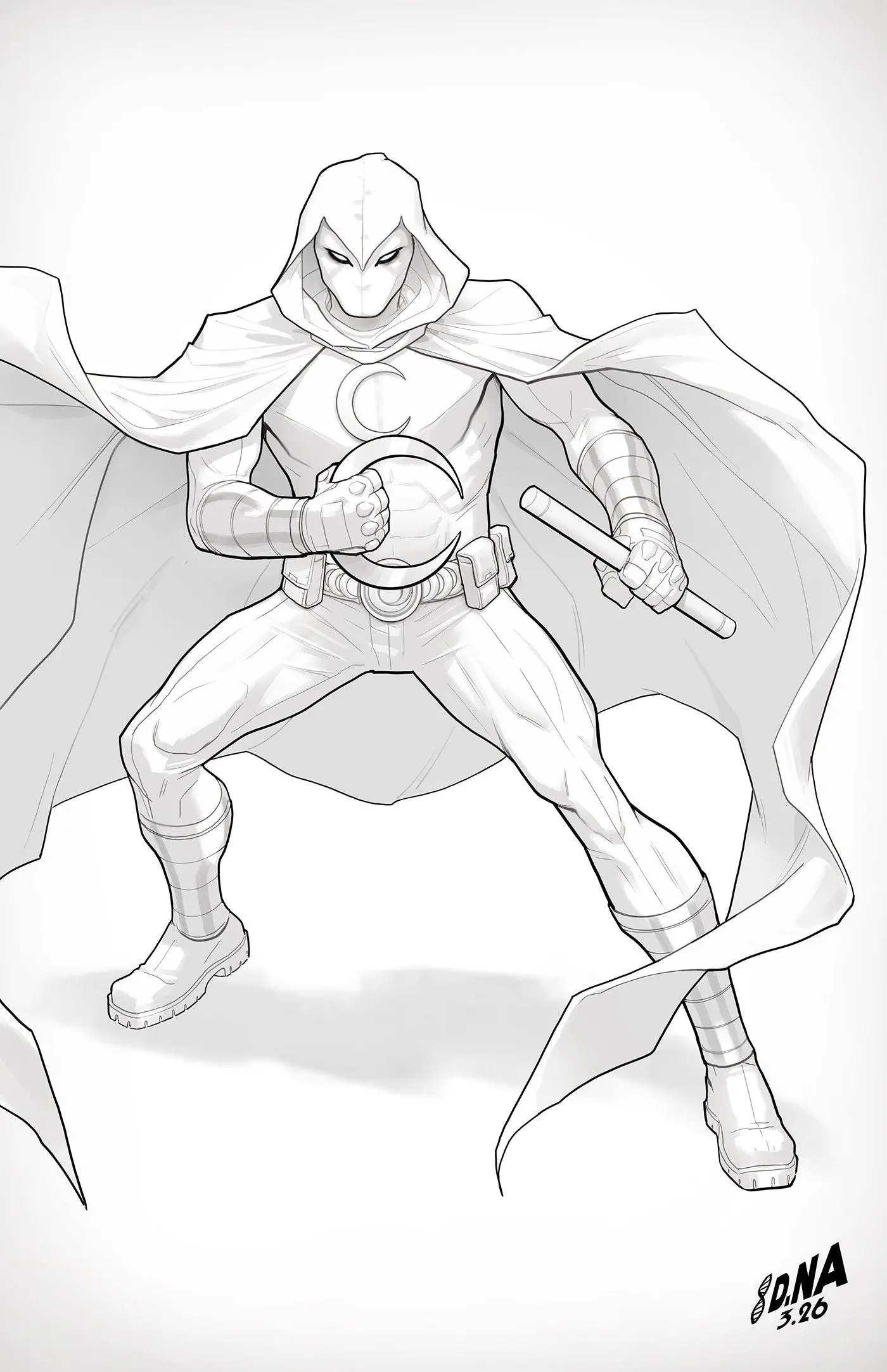 Marc Spector: Moon Knight #3 David Nakayama Color Block White Full Art Variant
