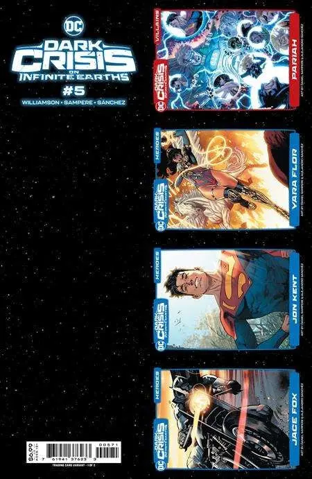 Dark Crisis On Infinite Earths #5 (Of 7) Cvr G Perforation Trading Card 1 Of 2 Card Stock Var