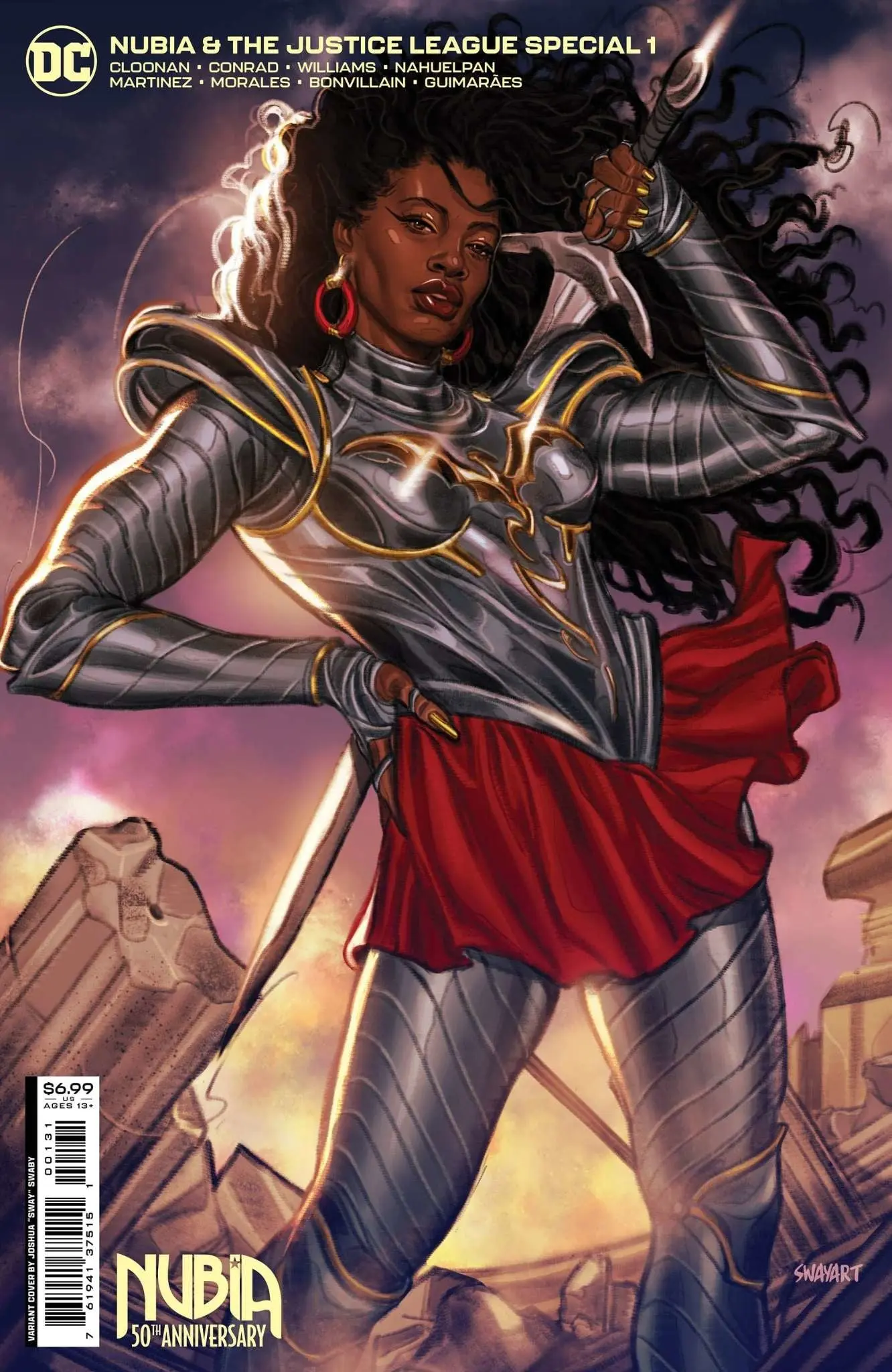 Nubia And The Justice League Special #1 (One Shot) Cvr C Joshua Sway Swaby Nubia 50th Anniversary Card Stock Var